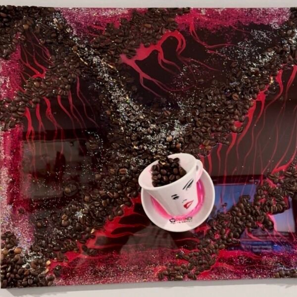 Handmade Table Decoration with Coffee Beans